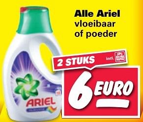 Aanbiedingen Alle ariel vloeibaar of poeder - Ariel - Geldig van 20/03/2017 tot 26/03/2017 bij Nettorama