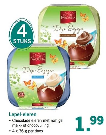 Aanbiedingen Lepel-eieren - Favorina - Geldig van 20/03/2017 tot 26/03/2017 bij Lidl