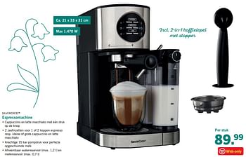 Aanbiedingen Silvercrest espressomachine - SilverCrest - Geldig van 20/03/2017 tot 26/03/2017 bij Lidl