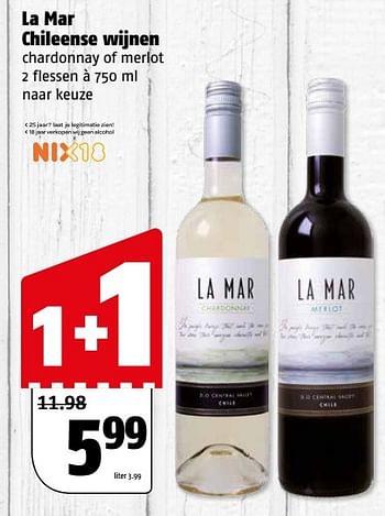 Aanbiedingen La mar chileense wijnen - Witte wijnen - Geldig van 20/03/2017 tot 26/03/2017 bij Poiesz