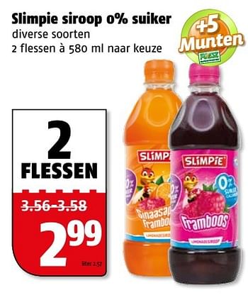 Aanbiedingen Slimpie siroop 0% suiker - Slimpie - Geldig van 20/03/2017 tot 26/03/2017 bij Poiesz