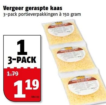 Aanbiedingen Vergeer geraspte kaas - Huismerk Poiesz - Geldig van 20/03/2017 tot 26/03/2017 bij Poiesz