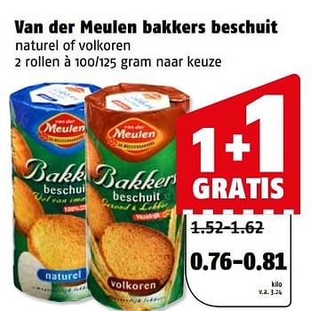 Aanbiedingen Van der meulen bakkers beschuit - Van der Meulen - Geldig van 20/03/2017 tot 26/03/2017 bij Poiesz