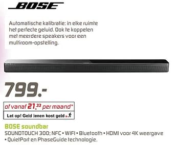 Aanbiedingen Bose soundbar - Bose - Geldig van 20/03/2017 tot 02/04/2017 bij BCC