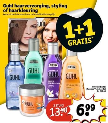 Aanbiedingen Shampoo vochtherstel - Guhl - Geldig van 21/03/2017 tot 26/03/2017 bij Kruidvat