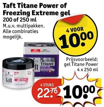 Aanbiedingen Gel titane power - Taft - Geldig van 21/03/2017 tot 26/03/2017 bij Kruidvat