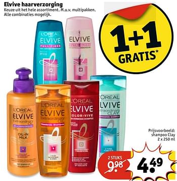 Aanbiedingen Elvive haarverzorging shampoo clay - L'Oreal Paris - Geldig van 21/03/2017 tot 26/03/2017 bij Kruidvat