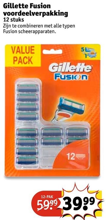 Aanbiedingen Gillette fusion voordeelverpakking - Gillette - Geldig van 21/03/2017 tot 26/03/2017 bij Kruidvat