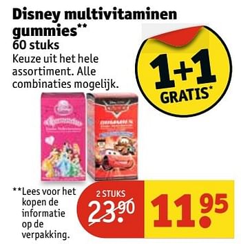 Aanbiedingen Disney multivitaminen gummies - Disney - Geldig van 21/03/2017 tot 26/03/2017 bij Kruidvat