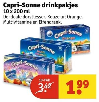Aanbiedingen Capri-sonne drinkpakjes - Capri Sonne - Geldig van 21/03/2017 tot 26/03/2017 bij Kruidvat