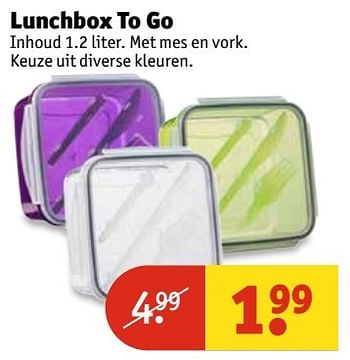 Aanbiedingen Lunchbox to go - Huismerk - Kruidvat - Geldig van 21/03/2017 tot 26/03/2017 bij Kruidvat