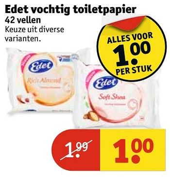 Aanbiedingen Edet vochtig toiletpapier - Edet - Geldig van 21/03/2017 tot 26/03/2017 bij Kruidvat