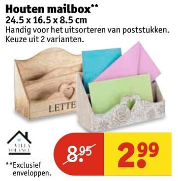 Aanbiedingen Houten mailbox - Huismerk - Kruidvat - Geldig van 21/03/2017 tot 26/03/2017 bij Kruidvat