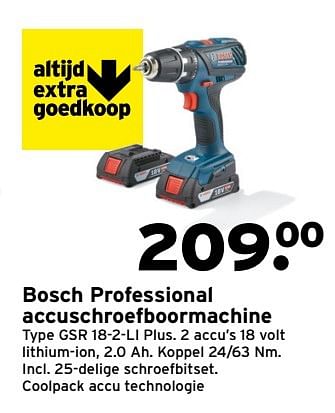 Aanbiedingen Bosch professional accuschroefboormachine - Bosch - Geldig van 20/03/2017 tot 26/03/2017 bij Gamma
