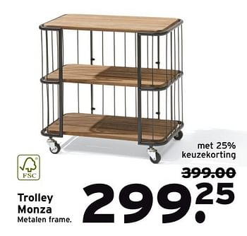 Aanbiedingen Trolley monza metalen frame - Huismerk - Gamma - Geldig van 20/03/2017 tot 26/03/2017 bij Gamma