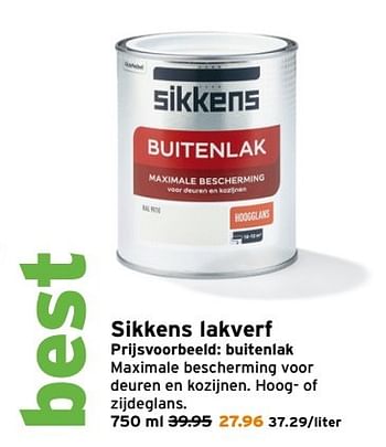 Aanbiedingen Sikkens lakverf - Sikkens - Geldig van 20/03/2017 tot 26/03/2017 bij Gamma