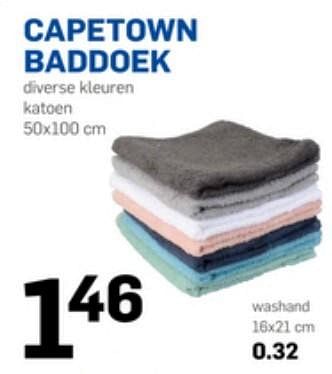 Aanbiedingen Capetown baddoek - Huismerk - Action - Geldig van 22/03/2017 tot 28/03/2017 bij Action