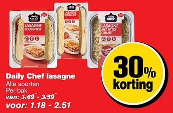 Aanbiedingen Daily chef lasagne - Daily chef - Geldig van 22/03/2017 tot 28/03/2017 bij Hoogvliet