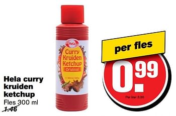 Aanbiedingen Hela curry kruiden ketchup - Hela - Geldig van 22/03/2017 tot 28/03/2017 bij Hoogvliet