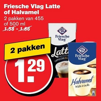 Aanbiedingen Friesche vlag latte of halvamel - Friesche Vlag - Geldig van 22/03/2017 tot 28/03/2017 bij Hoogvliet