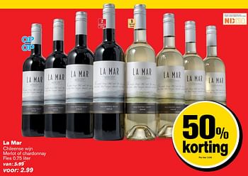 Aanbiedingen La mar - Rode wijnen - Geldig van 22/03/2017 tot 28/03/2017 bij Hoogvliet
