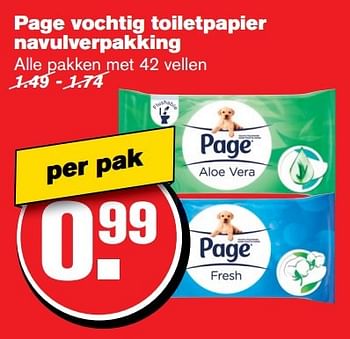 Aanbiedingen Page vochtig toiletpapier navulverpakking - Page - Geldig van 22/03/2017 tot 28/03/2017 bij Hoogvliet