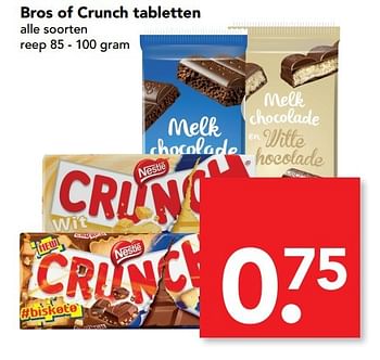 Aanbiedingen Bros of crunch tabletten - Nestlé - Geldig van 26/03/2017 tot 01/04/2017 bij Deen Supermarkten