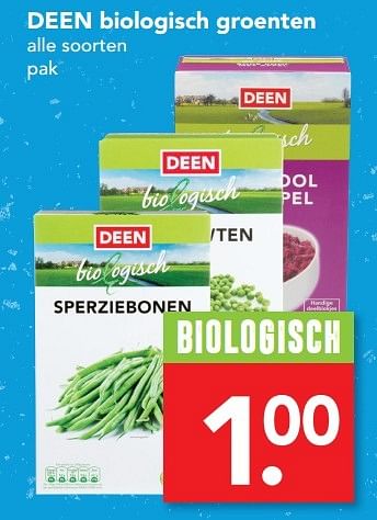 Aanbiedingen Deen biologisch groenten - Huismerk deen supermarkt - Geldig van 26/03/2017 tot 01/04/2017 bij Deen Supermarkten