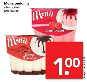 Aanbiedingen Mona pudding - Mona - Geldig van 26/03/2017 tot 01/04/2017 bij Deen Supermarkten