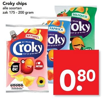 Aanbiedingen Croky chips - Croky - Geldig van 26/03/2017 tot 01/04/2017 bij Deen Supermarkten
