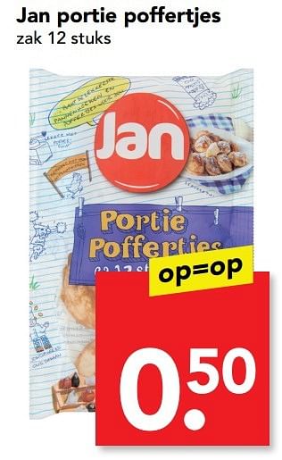 Aanbiedingen Jan portie poffertjes - Jan - Geldig van 26/03/2017 tot 01/04/2017 bij Deen Supermarkten