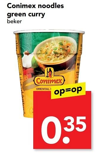 Aanbiedingen Conimex noodles green curry - Conimex - Geldig van 26/03/2017 tot 01/04/2017 bij Deen Supermarkten