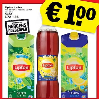 Aanbiedingen Lipton ice tea - Lipton - Geldig van 26/03/2017 tot 01/04/2017 bij Plus