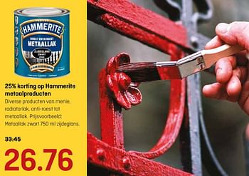 Aanbiedingen 25% korting op hammerite metaalproducten - Hammerite - Geldig van 20/03/2017 tot 02/04/2017 bij Multimate