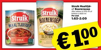 Aanbiedingen Struik maaltijd of boerensoep - Struik - Geldig van 26/03/2017 tot 01/04/2017 bij Plus