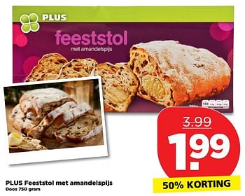Aanbiedingen Plus feeststol met amandelspijs - Huismerk - Plus - Geldig van 26/03/2017 tot 01/04/2017 bij Plus
