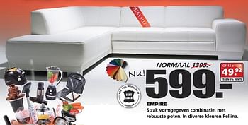 Aanbiedingen Empire - Huismerk - Seats and Sofas - Geldig van 27/03/2017 tot 01/04/2017 bij Seats and Sofas