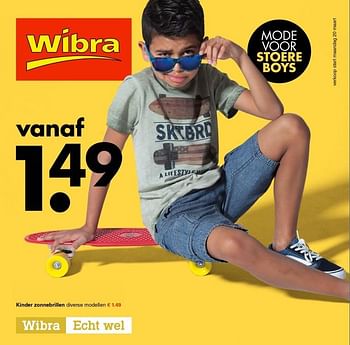 Aanbiedingen Kinder zonnebrillen - Huismerk - Wibra - Geldig van 20/03/2017 tot 01/04/2017 bij Wibra