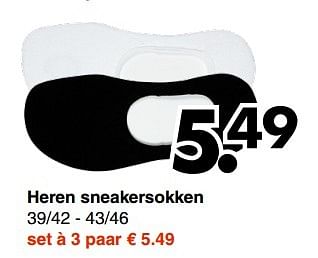 Aanbiedingen Heren sneakersokken - Huismerk - Wibra - Geldig van 20/03/2017 tot 01/04/2017 bij Wibra