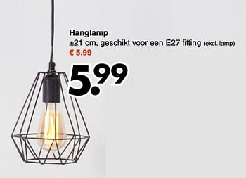 Aanbiedingen Hanglamp - Huismerk - Wibra - Geldig van 20/03/2017 tot 01/04/2017 bij Wibra