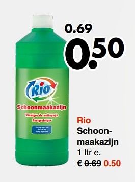 Aanbiedingen Rio schoonmaakazijn - Rio - Geldig van 20/03/2017 tot 01/04/2017 bij Wibra