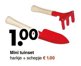 Aanbiedingen Mini tuinset harkje + schepje - Huismerk - Wibra - Geldig van 20/03/2017 tot 01/04/2017 bij Wibra