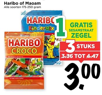 Aanbiedingen Haribo of maoam - Haribo - Geldig van 26/03/2017 tot 01/04/2017 bij Vomar