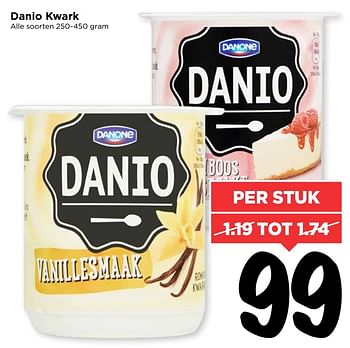 Aanbiedingen Danio kwark - Danone - Geldig van 26/03/2017 tot 01/04/2017 bij Vomar