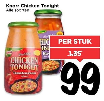 Aanbiedingen Knorr chicken tonight - Knorr - Geldig van 26/03/2017 tot 01/04/2017 bij Vomar
