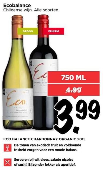 Aanbiedingen Ecobalance - Witte wijnen - Geldig van 26/03/2017 tot 01/04/2017 bij Vomar