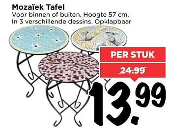 Aanbiedingen Mozaïek tafel - Huismerk Vomar - Geldig van 26/03/2017 tot 01/04/2017 bij Vomar