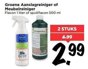 Aanbiedingen Groene aanslagreiniger of meubelreiniger - Huismerk Vomar - Geldig van 26/03/2017 tot 01/04/2017 bij Vomar