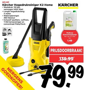 Aanbiedingen Kärcher hogedrukreiniger k2 home - Kärcher - Geldig van 26/03/2017 tot 01/04/2017 bij Vomar