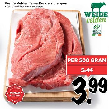 Aanbiedingen Weide velden ierse runderriblappen - Weide Velden - Geldig van 26/03/2017 tot 01/04/2017 bij Vomar